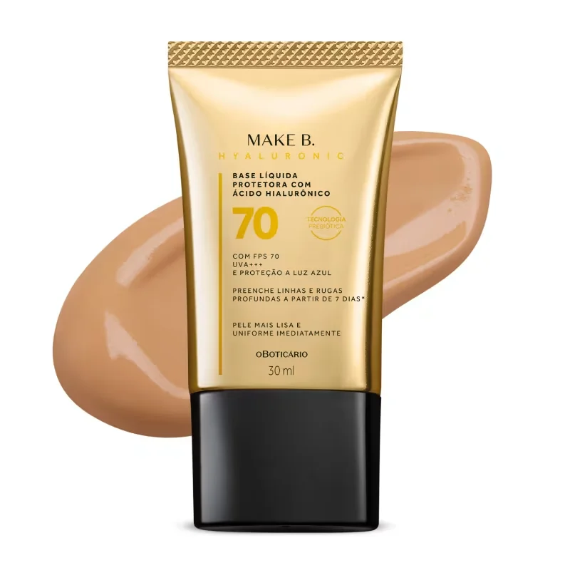 Base Líquida Protetora Make B. Hyaluronic FPS 70 Cor 40 30ml