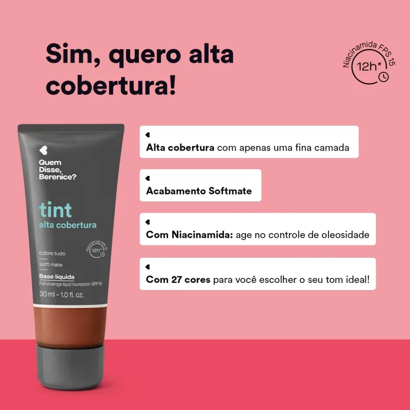 Base Líquida Tint Alta Cobertura Cor 270Q 30ml