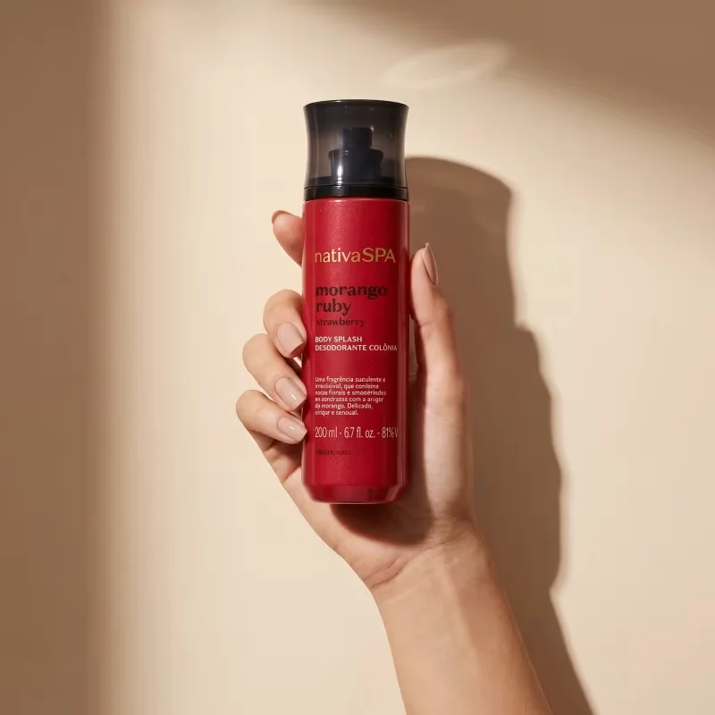 Body Splash Desodorante Colônia Nativa SPA Morango Ruby 200ml