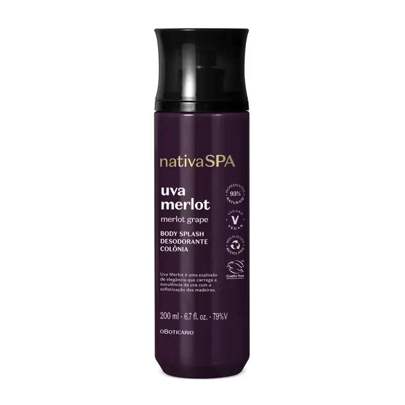 Body Splash Desodorante Colônia Nativa Spa Uva Merlot 200ml