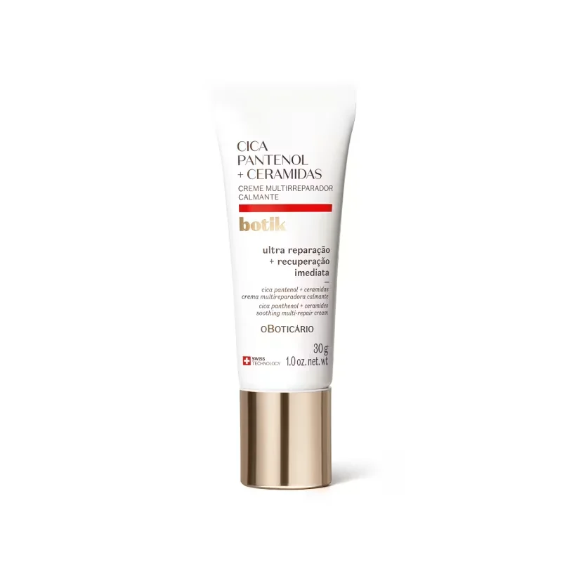 Combo Botik Cica Pantenol E Ceramidas: Creme Facial Multirreparador Calmante 30g + Reparador Labial 7,5ml