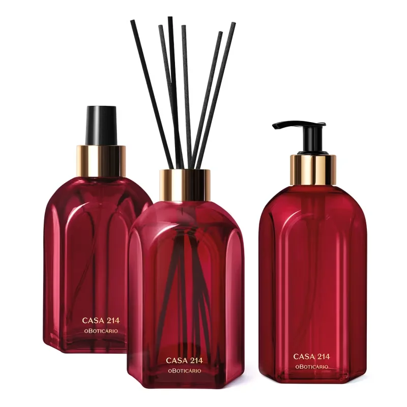 Combo Casa 214 Gardênia Imperial: Sabonete Líquido 400ml + Difusor de Ambiente com Varetas 250ml + Aromatizador de Ambiente em Spray 250ml