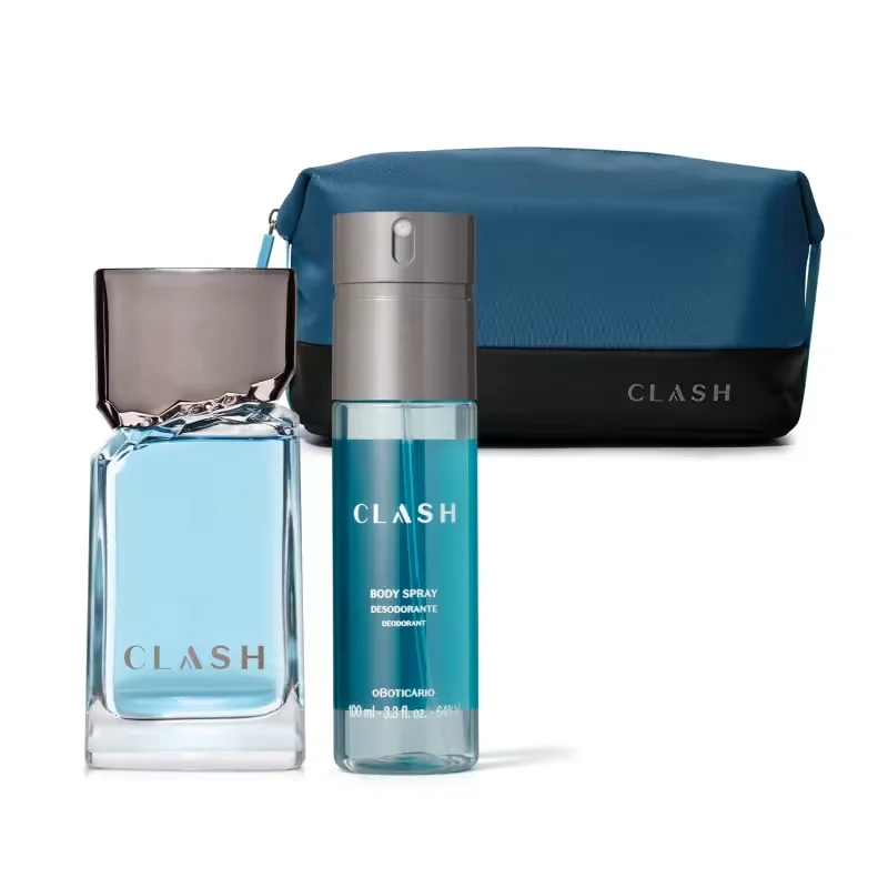 Combo Clash: Desodorante Colônia 100ml + Body Spray 100ml+ Nécessarie