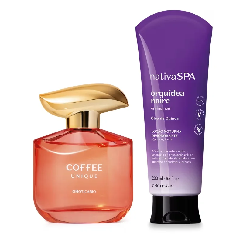 Combo Coffee Woman Unique Desodorante Colônia 100ml + Loção Corporal Nativa Spa Orquídea Noire
