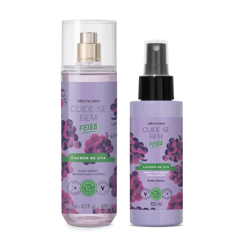 Combo Cuide-se Bem Cachos de Uva: Body Splash 200ml + Spray Perfumado 100ml