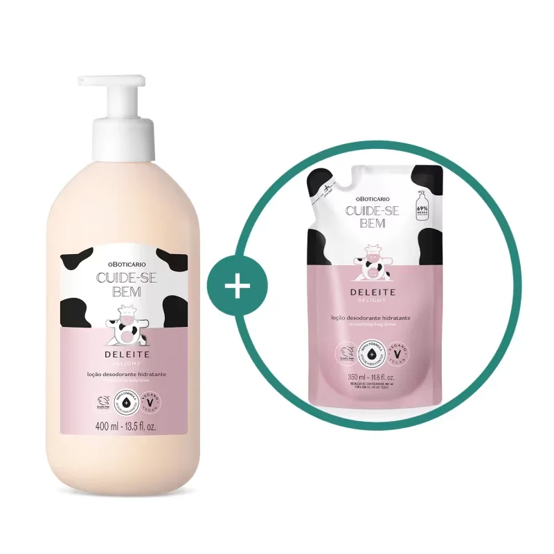 Combo Cuide-se Bem Deleite: Loção Corporal 400ml + Refil 350ml