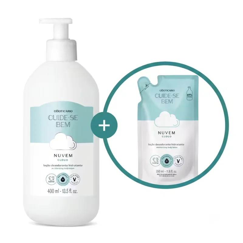 Combo Cuide-se Bem Nuvem: Loção Corporal 400ml + Refil 350ml