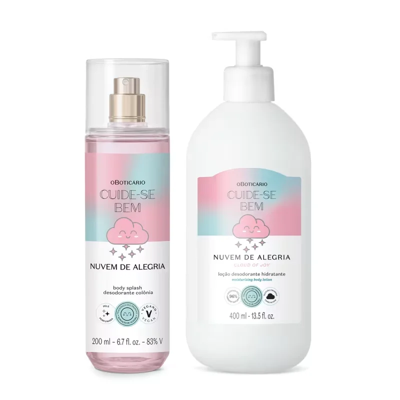 Combo Cuide-se Bem Nuvem de Alegria: Body Splash 200ml + Loção Corporal 400ml