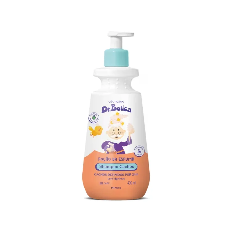 Combo Dr. Botica Hora do Banho: Shampoo Infantil Cacheados 3 ABC 400ml + Sabonete Líquido Infantil 400ml +Roupão Infantil
