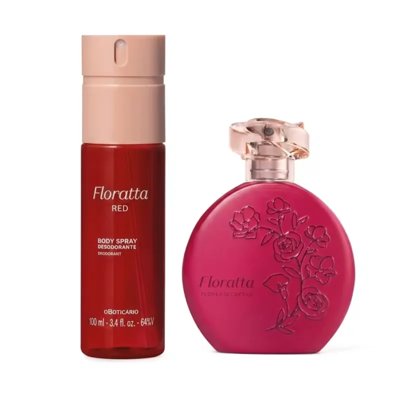 Combo Floratta Flores Secretas 75ml + Red Body Spray Desodorante 100ml