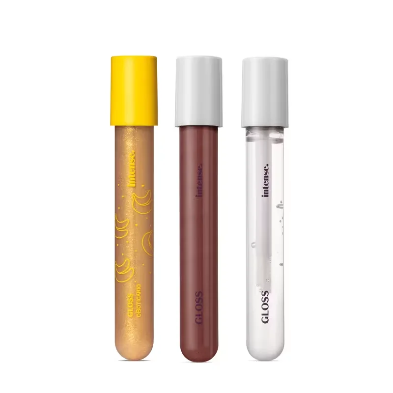 Combo Gloss Intense: Marrom 5ml+ Incolor 5ml + Banana 5,2ml