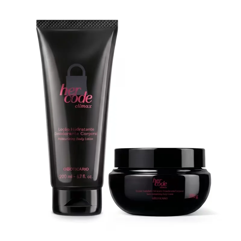Combo Her Code Clímax: Creme Aveludado 200g + Loção Hidratante 200ml