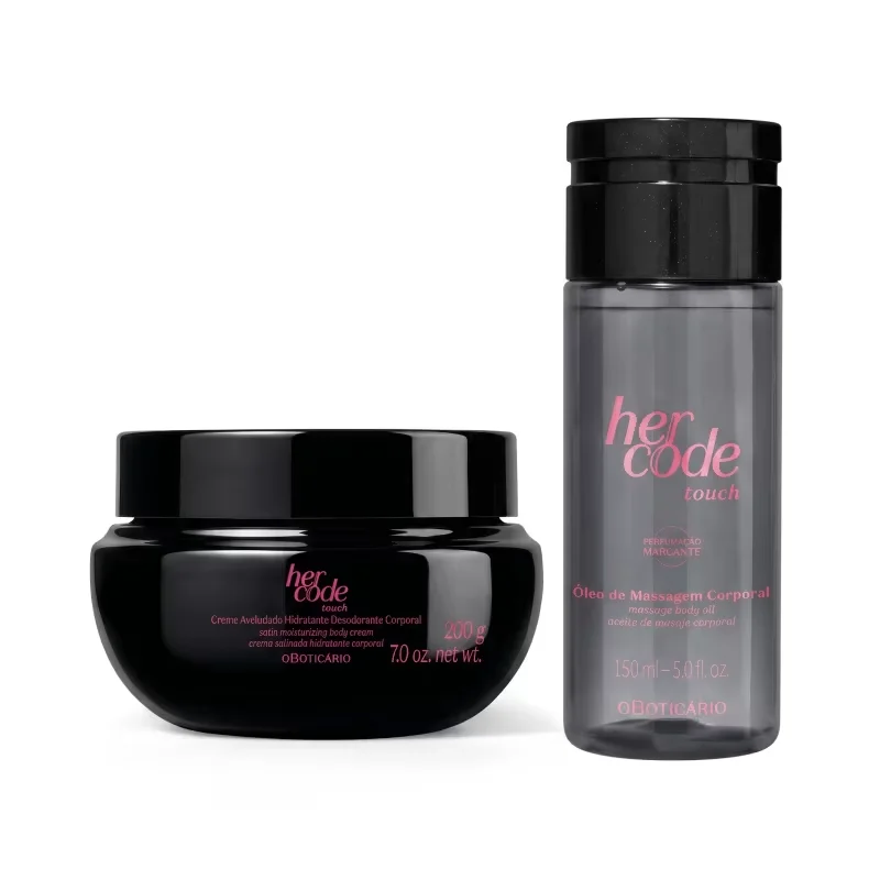Combo Her Code Touch: Hidratante 200g + Óleo Massagem 150ml