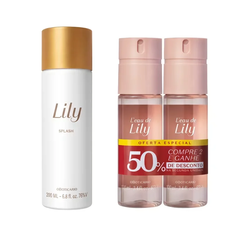 Combo Lily: Desodorante Colônia 200ml + Body Splash 2x100ml