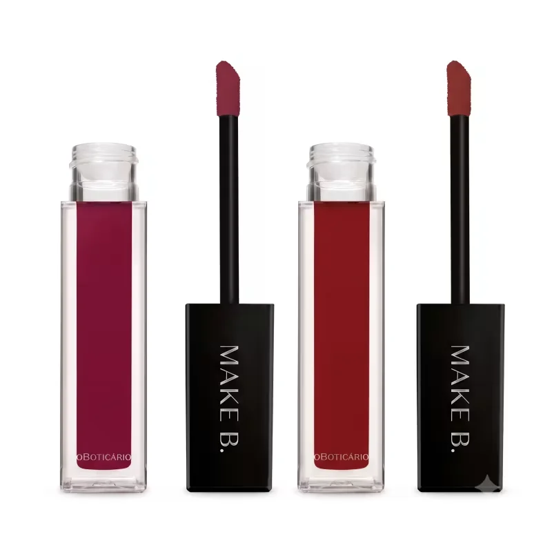 Combo Make B.: Batom Magenta Gourmand Berry 5ml + Batom Vermelho Dark Rouge 5ml