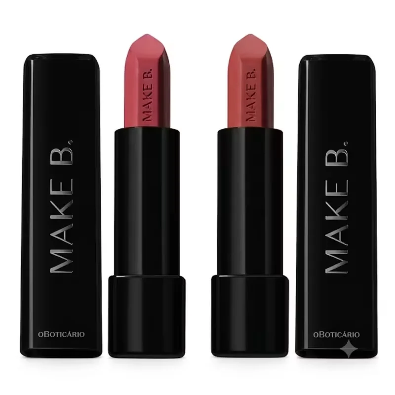 Combo Make B.: Batom Mate Rosa Rose Fabulous 4g + Batom Mate Marrom Hot Brown 4g