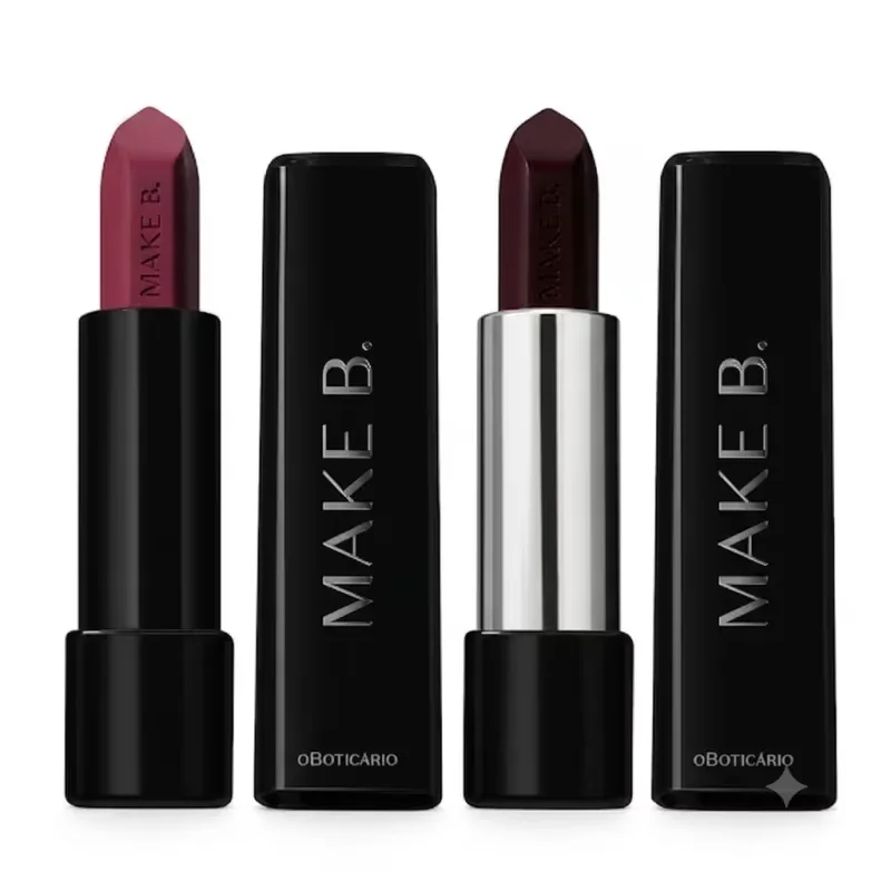 Combo Make B.: Batom Mate Violeta Violet 4g + Batom Cremoso Vinho Fashion Berry 3,6g
