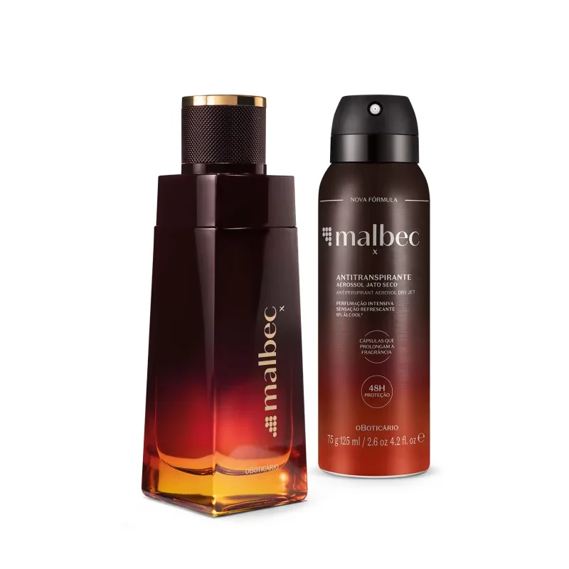 Combo Malbec X: Desodorante Colônia 100ml + Desodorante Antitranspirante 125ml