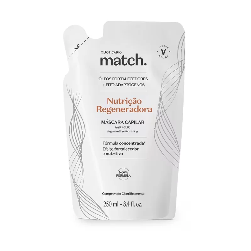 Combo Match Nutrição Regeneradora: Máscara Capilar 250g + Refil 250ml