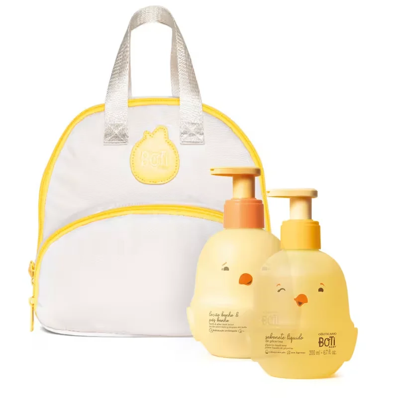 Combo Maternidade Boti Baby: Sabonete Líquido 200ml + Loção Corporal 200ml + Mochila