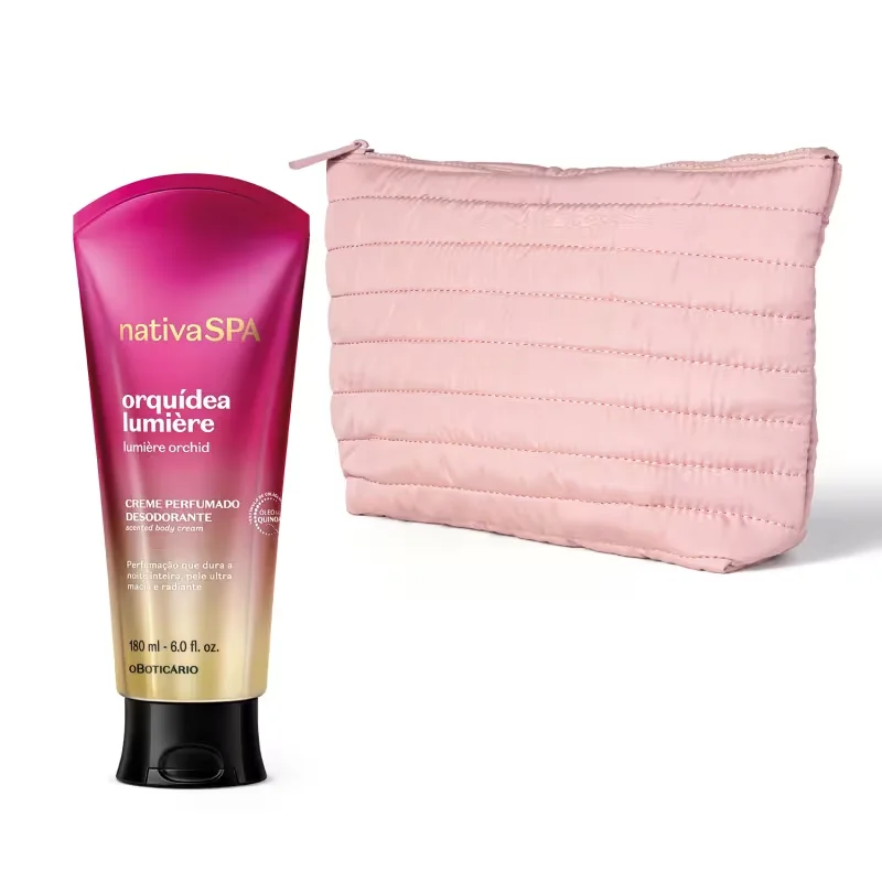 Combo Nativa SPA Orquídea Lumière: Creme Perfumado Desodorante 180ml + Nécessaire Premium