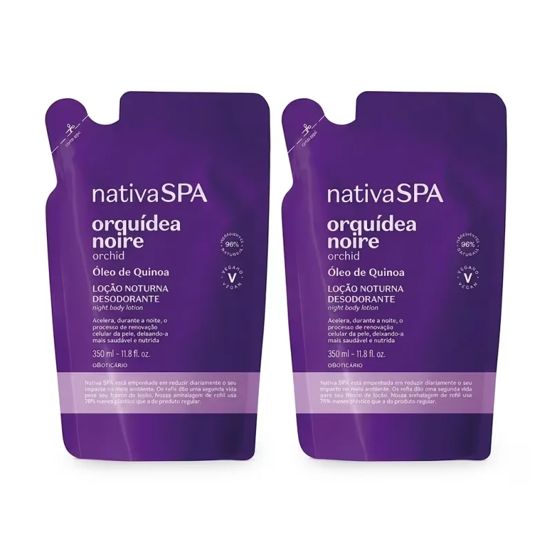 Combo Nativa SPA Orquídea Noire: Refil Loção Noturna Desodorante Corporal 2x350ml