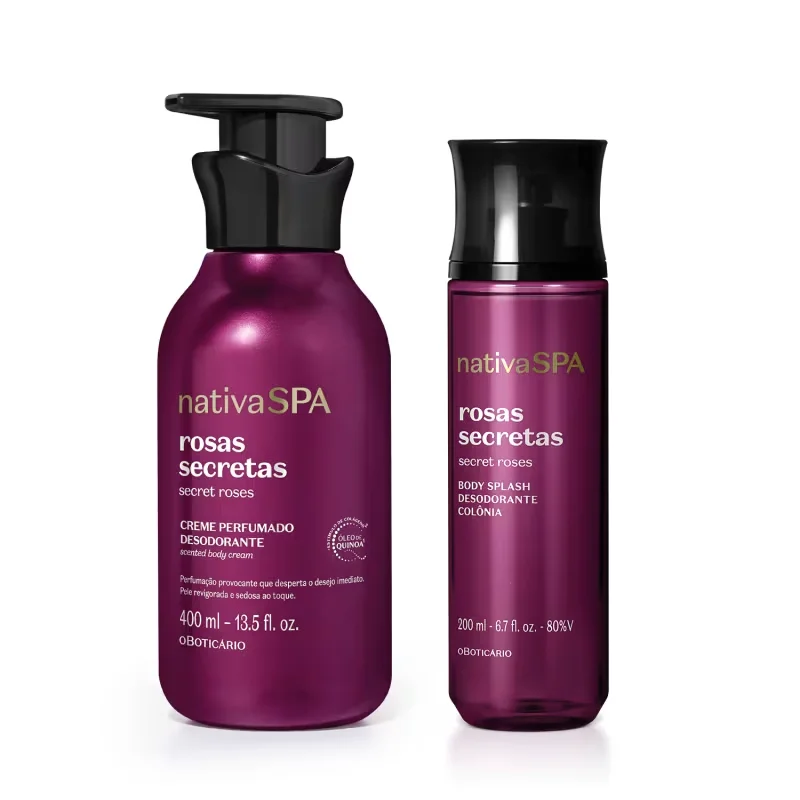 Combo Nativa SPA Rosas Secretas: Body Splash 200ml + Creme Perfumado Corporal 400ml