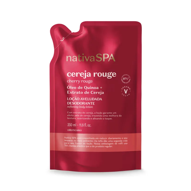 Combo Nativa Spa: Loção Corporal Ameixa Negra 400ml + Refil Cereja Rouge 350ml