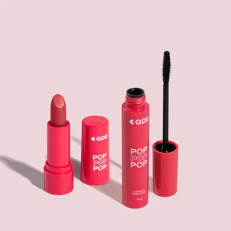 Combo POP Quem Disse, Berenice?: Batom Cremoso Rosa Radiante 3,6g + Máscara de Cílios 10g