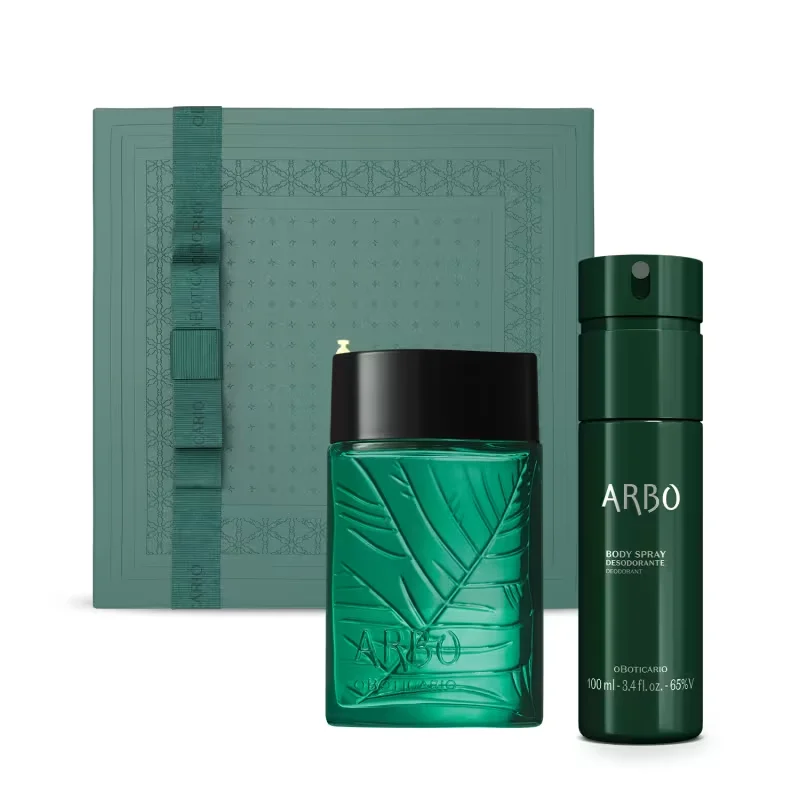 Combo Presente Arbo: Desodorante Colônia 100ml + Body Spray 100ml + Caixa Presenteável