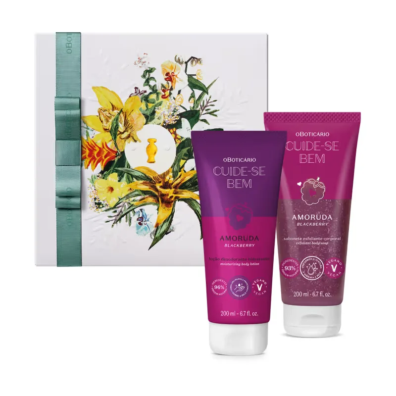 Combo Presente Cuide-Se Bem Amoruda : Loção Corporal 200ml + Sabonete Líquido 200ml