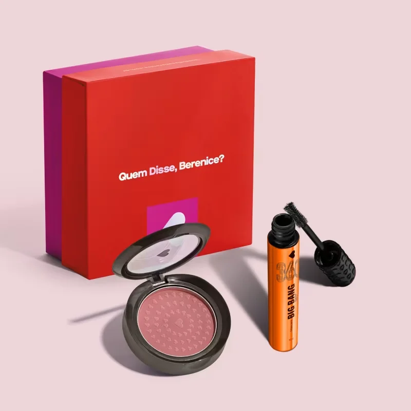 Combo Presente: Máscara de Cílios 10g + Blush Compacto Rosa 2g + Caixa de Presente
