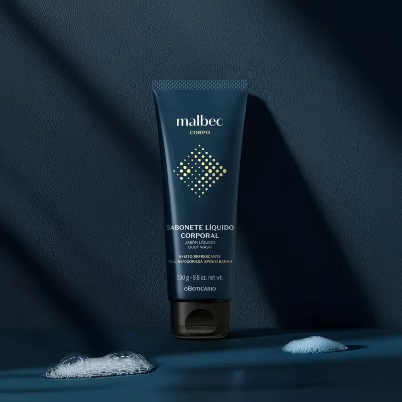 Combo Presente Malbec: Sabonete Líquido 250g + Desodorante Antitranspirante 55ml + Caixa de Presente