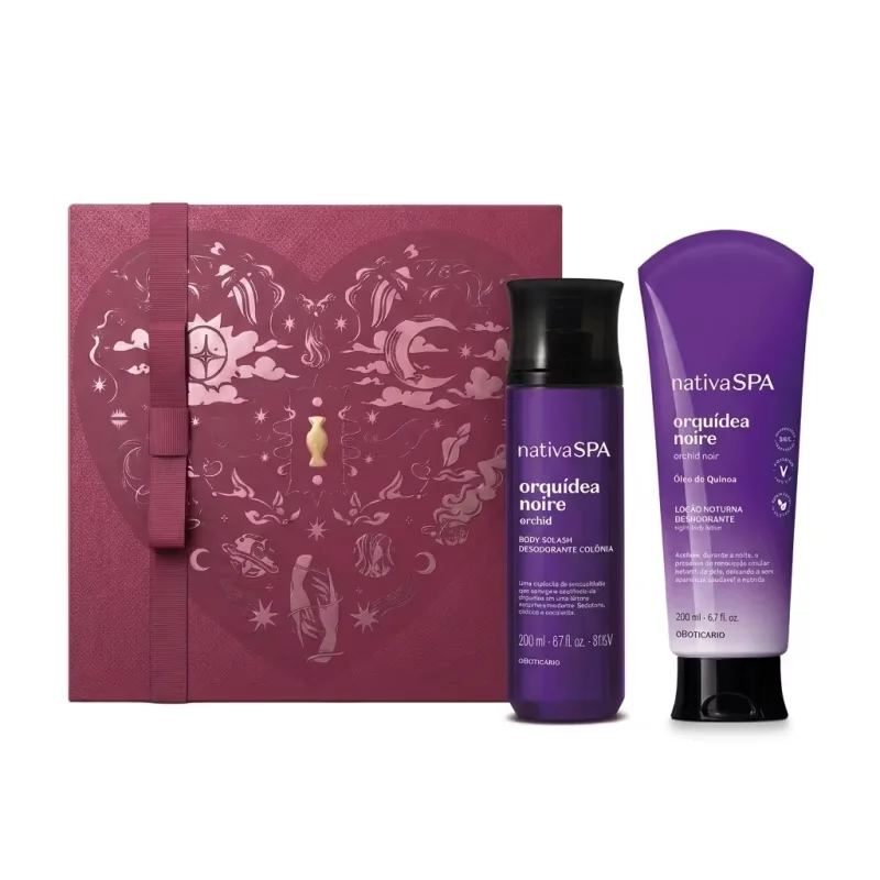Combo Presente Nativa Spa Orquídea Noire: Body Splash 200ml + Loção Corporal 200ml