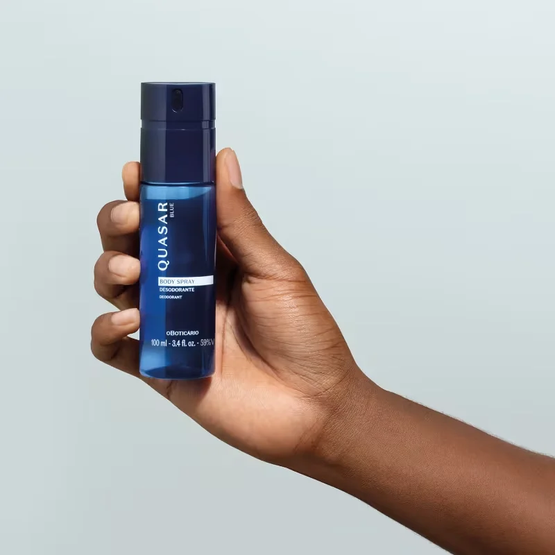 Combo Presente Quasar Blue: Body Spray 100ml + Desodorante Roll-On 55ml + Caixa Presenteável