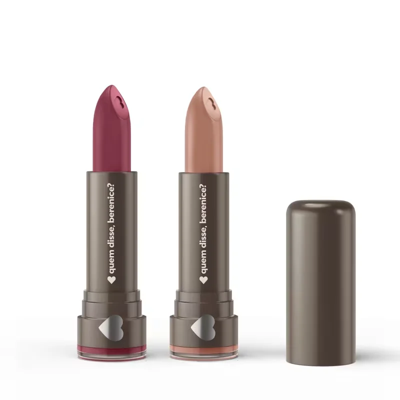Combo Quem Disse, Berenice? Batons: Hidratante Nude Nudelina 3,8g + Mate Malva Malvenito 3,8g