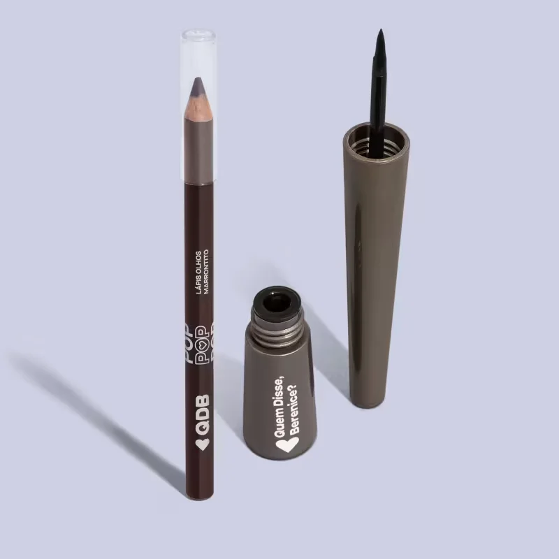 Combo Quem Disse, Berenice? :Delineador Líquido Pretolino 2,5ml + Lápis Olhos Marronlito 1,2g