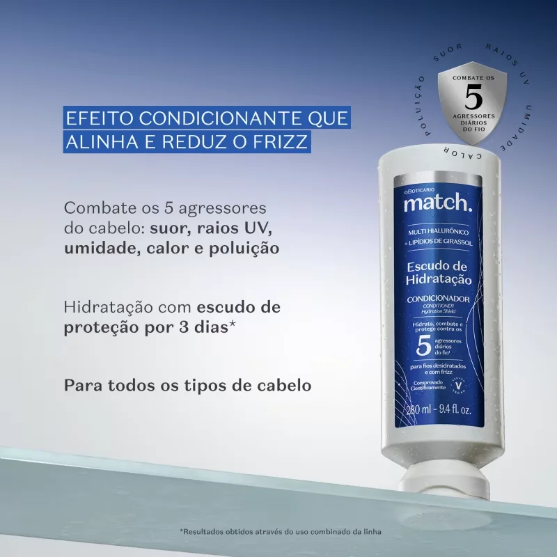 Condicionador Match. Escudo De Hidratação 280ml