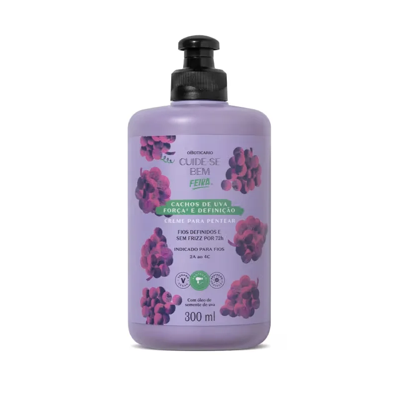 Creme Para Pentear Cuide-se Bem Feira Cachos de Uva 300ml