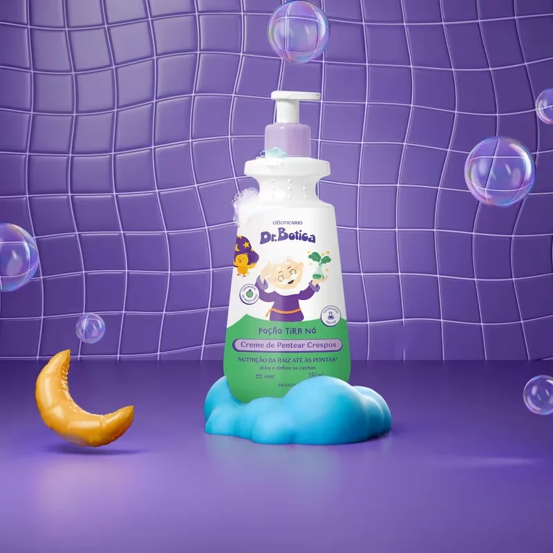 Creme Para Pentear Infantil Cabelos Crespos 4 ABC Dr.Botica Poção Tira Nó 350ml