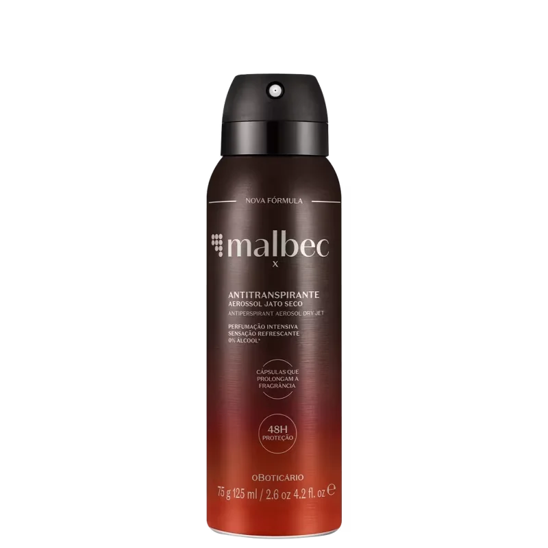Desodorante Antitranspirante Aerossol Malbec X 75g/125ml