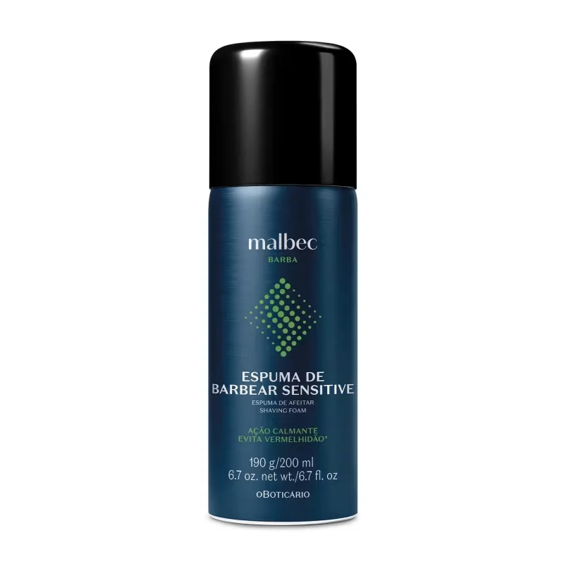 Espuma de Barbear Sensitive Malbec Barba 190g/200ml