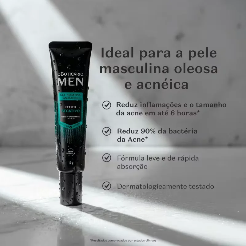 Gel Secativo Facial Antiacne Men 15g