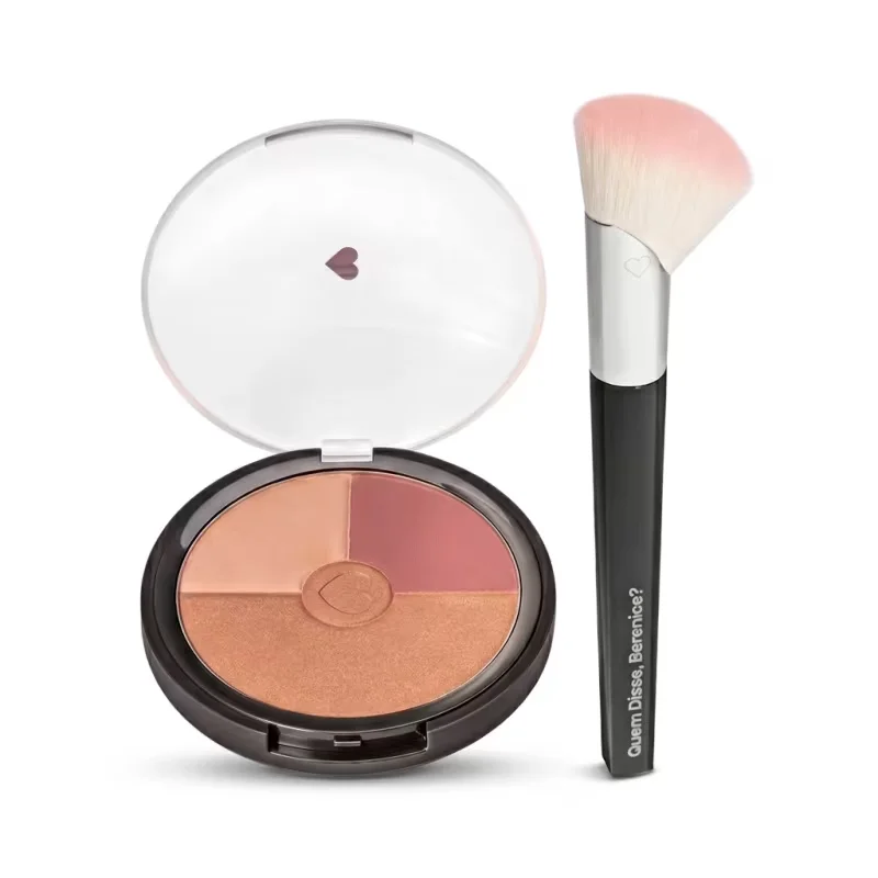 Kit Quem Disse, Berenice? Multiefeitos - Pó Compacto Facial 18g + Pincel De Maquiagem