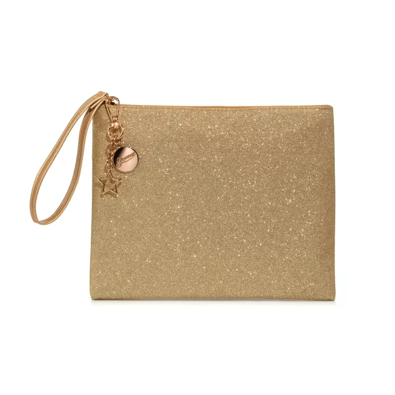 Nécessaire Dourado Com Alça Glamour