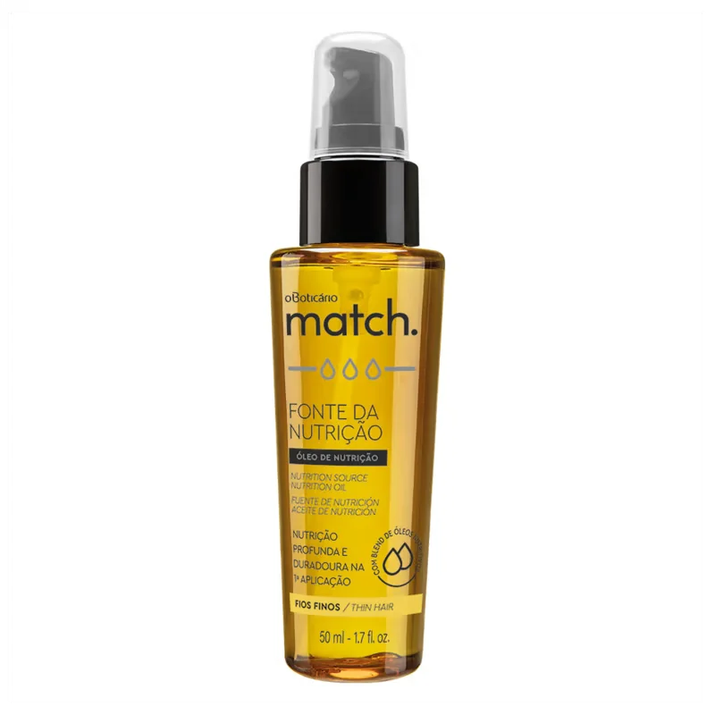 Óleo Capilar Match Fonte da Nutrição Fios Finos, 50ml