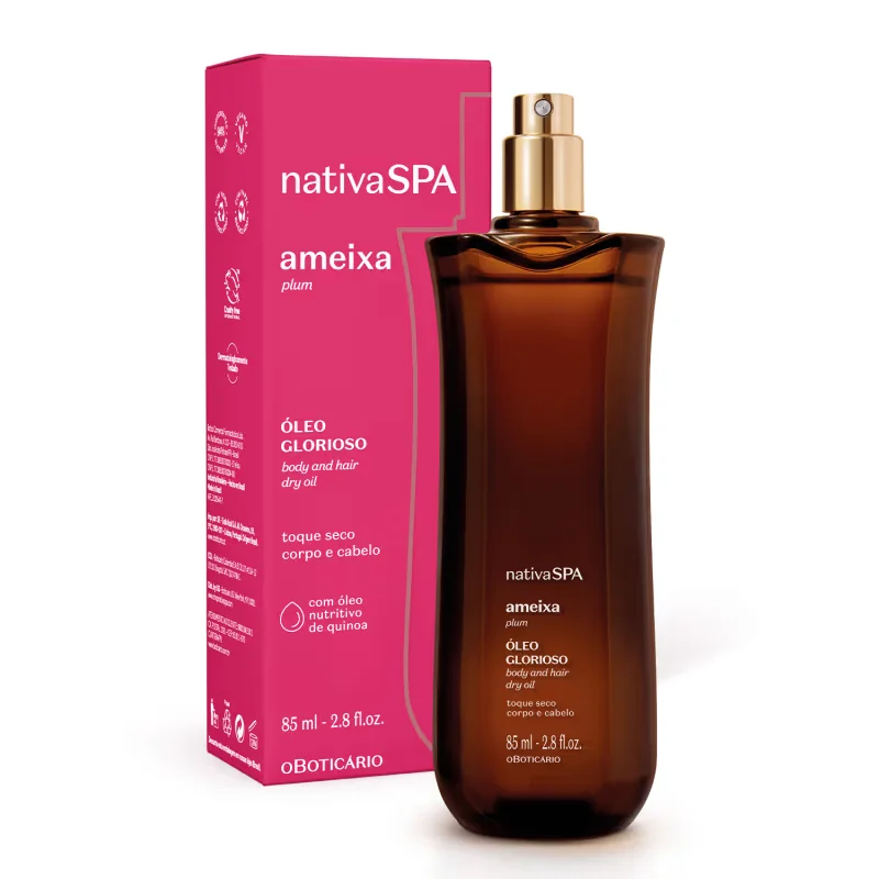 Óleo Multifuncional Glorioso Corpo e Cabelos Nativa SPA Ameixa Plum 85ml
