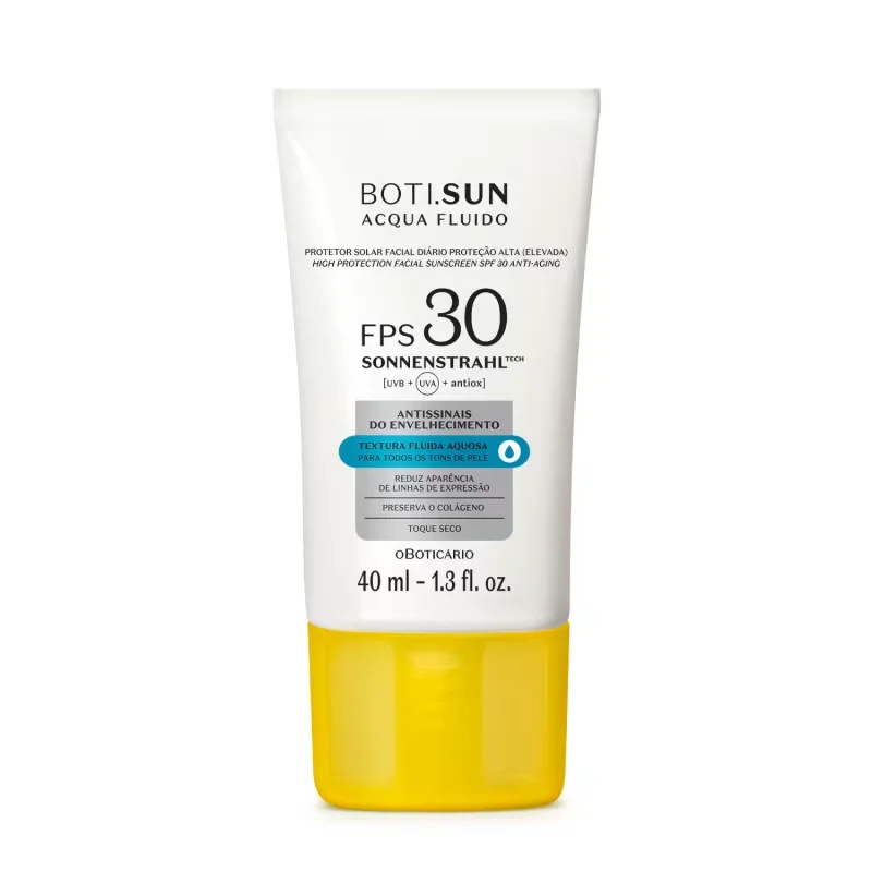Protetor Solar Facial Antissinais FPS30 BOTI.SUN Acqua Fluido 40ml