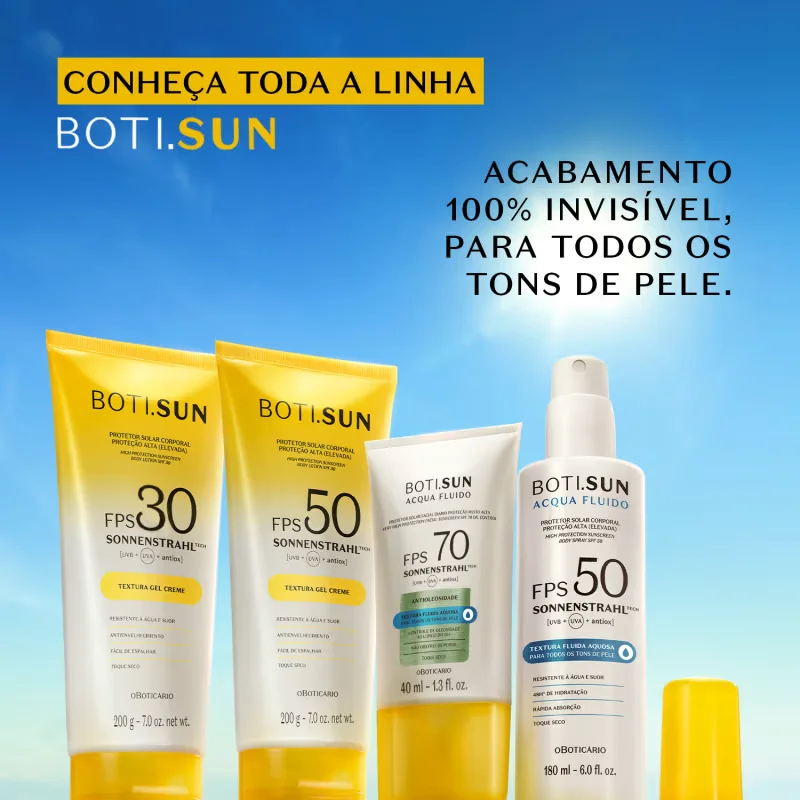 Protetor Solar Facial Antissinais FPS30 BOTI.SUN Acqua Fluido 40ml