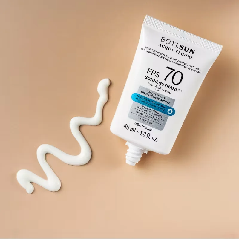 Protetor Solar Facial Antissinais FPS70 BOTI.SUN Acqua Fluido 40ml